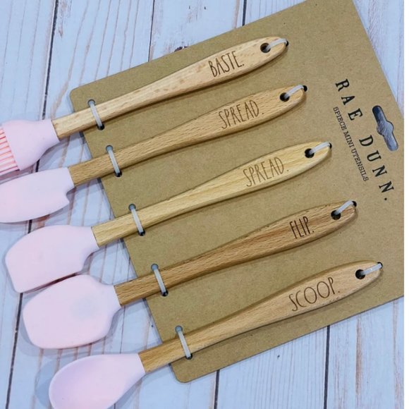 Rae Dunn 5 Piece Mini Utensil Set in Pastel Pink nwt - Picture 2 of 3